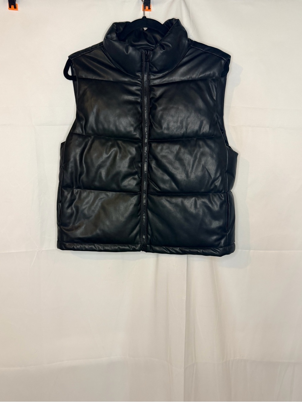 bagatelle Black Faux Leather Puffer Vest